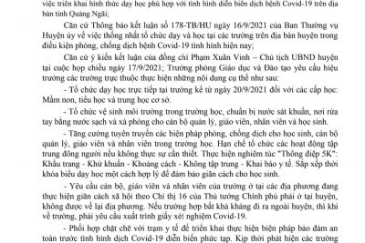 QUYẾT ĐỊNH TỔ CHỨC DẠY HỌC TRONG ĐIỀU KIỆN “BÌNH THƯỜNG MỚI”